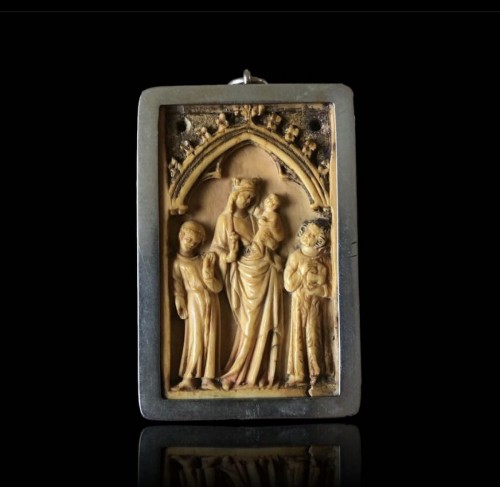 Plaquette gothique en ivoire (France, ca 1350) - Moyen Âge