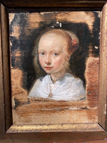 Jeune fille innocente aux cheveux blonds - Pays-Bas XVIIe siècle - Tableaux et dessins Style Renaissance