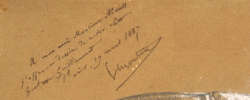 Etude d’un dromadaire chargé d’un palanquin, vu de dos par Gustave Guillaumet - 