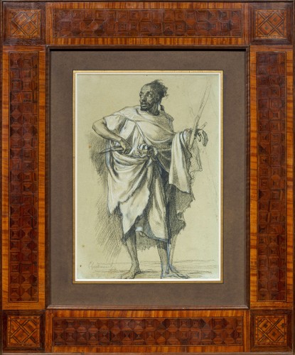 Le Boucher arabe, une dessin préparatoire - Gustave Guillaumet (1840 - 1887)