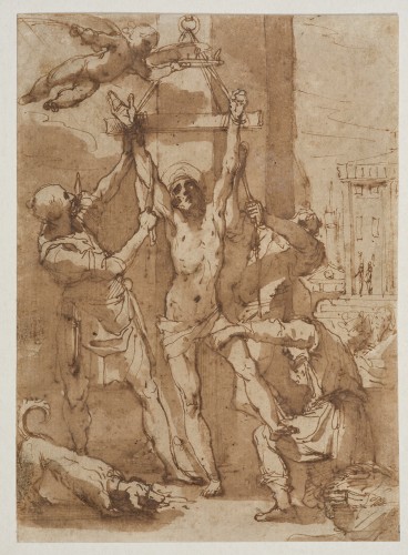 Le martyre de Saint Barthélemy, un dessin préparatoire d'Alessandro Casolani