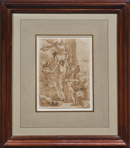 Tableaux et dessins Dessin, Aquarelle & Pastel - Le martyre de Saint Barthélemy, un dessin préparatoire d'Alessandro Casolani