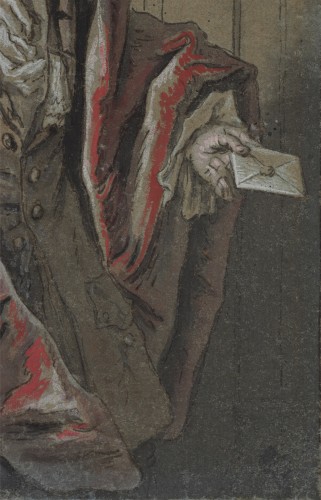 XVIIIe siècle - Jean-Baptiste Oudry (1686 - 1755) - Portrait d'un homme tenant une lettre