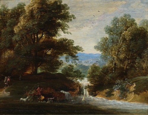 Jacques d’Arthois (Bruxelles 1613 – 1686) - Paysage à la cascade