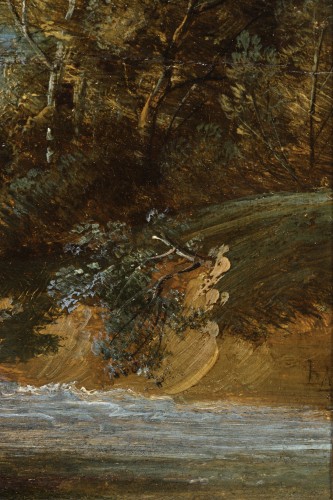 XVIIe siècle - Jacques d’Arthois (Bruxelles 1613 – 1686) - Paysage à la cascade