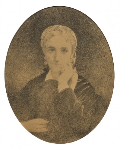 Léon Bonnat (1833 - 1922) - portrait d'une femme assise - Tableaux et dessins Style 