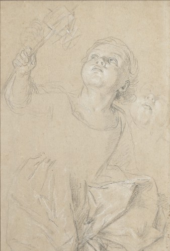 Portrait de Marie Rosalie van Loo au moulin, étude par Carle van Loo (1705 – 1765)