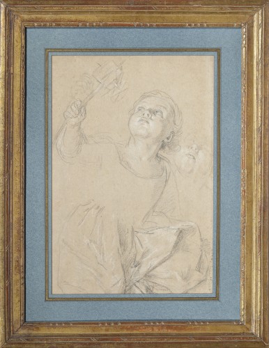 Portrait de Marie Rosalie van Loo au moulin, étude par Carle van Loo (1705 – 1765) - Tableaux et dessins Style Louis XV