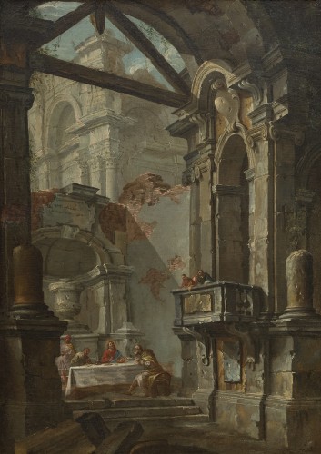 Capriccio architectural aux disciples d’Emmaüs - Jean-Nicholas Servandoni (1695-1766)