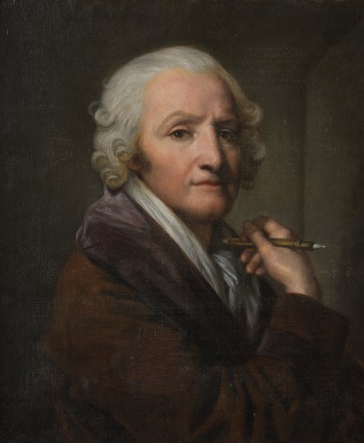 Portrait du peintre Jean-Baptiste Greuze par sa fille Anna Greuze (Paris 1762 - 1842)