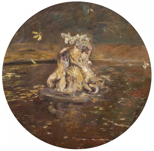 Automne à Versailles, tondo par l'impressioniste Paul Helleu (1859 – 1927)
