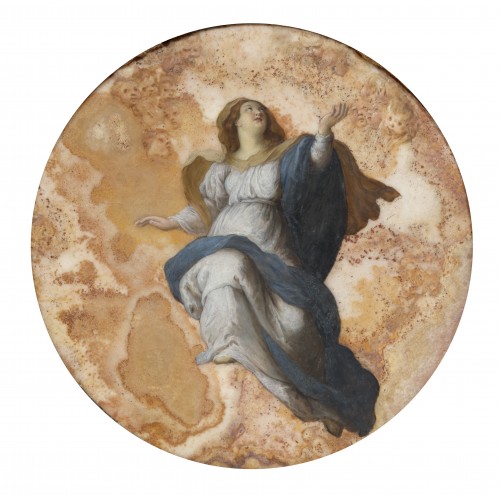 L'Assomption, peinture sur albâtre, école romaine du XVIIe siècle d’après Rubens