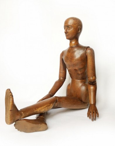Objets de Curiosité  - Mannequin d’artiste en bois sculpté. Italie ou France, fin du XIXe siècle