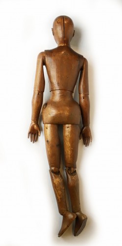 Antiquités - Mannequin d’artiste en bois sculpté. Italie ou France, fin du XIXe siècle