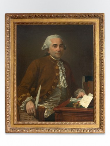 Portrait d'homme à son bureau - Michel Garnier (1753-1829) - Tableaux et dessins Style Louis XVI