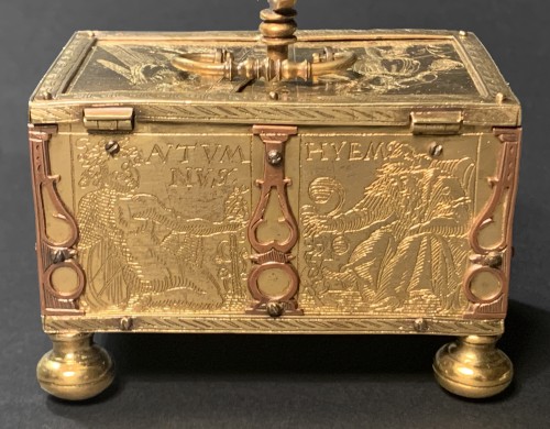 Boîte en cuivre doré et gravé par Michel Mann - vers 1600 - 