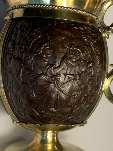 Noix de coco montée en argent doré formant chope, Angleterre XVIIe siècle - Sylvie Lhermite-King