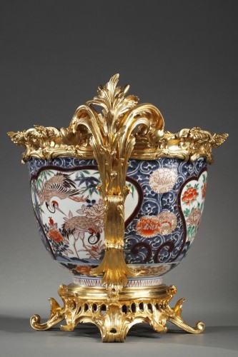 XIXe siècle - Cache-pot en porcelaine d'Imari, Japon et France circa 1880
