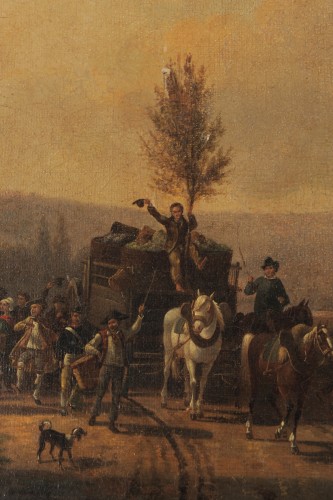 "Le Retour de Foire", Ecole française 2nd quart du XIXe siècle - Tableaux et dessins Style Louis-Philippe