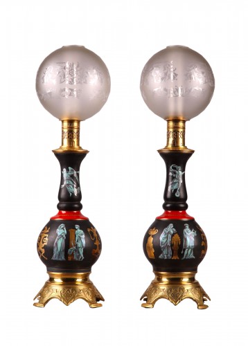Paire de lampes de style Pompéien, France Circa 1880
