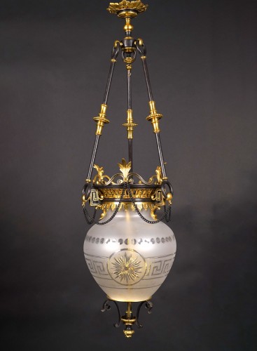 Élégante Lanterne, attribuée à Maison Millet, France Circa 1890 - Luminaires Style Napoléon III