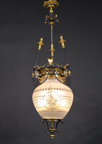 Luminaires Lustre - Élégante Lanterne, attribuée à Maison Millet, France Circa 1890