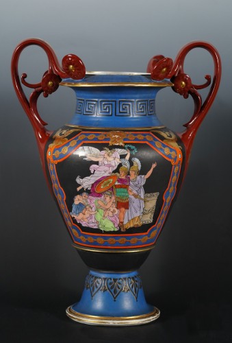 Céramiques, Porcelaines  - Paire de vases néo-grecs,  France c1880