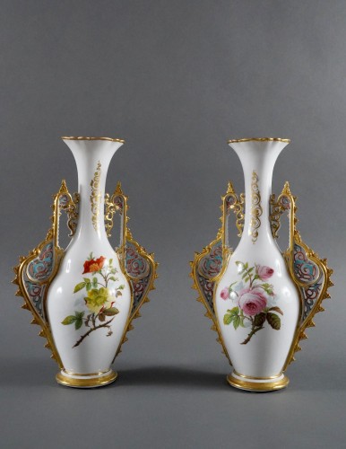XIXe siècle - Paire de vases "orientalisants", France c1880