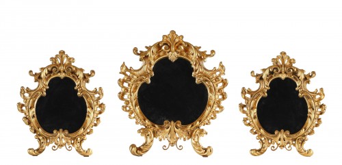 Suite de trois miroirs à chevalet, Italie XIXe siècle