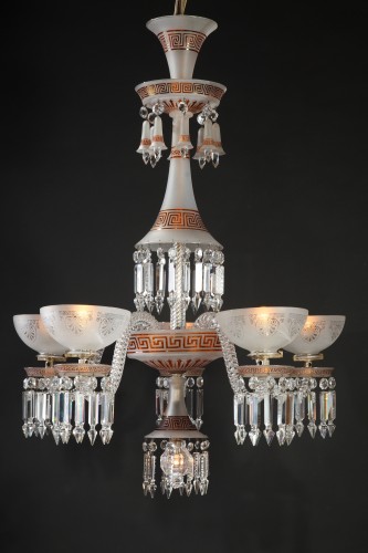 Lustre néo-Grec en cristal attribué à Baccarat, France circa 1890 - Luminaires Style 