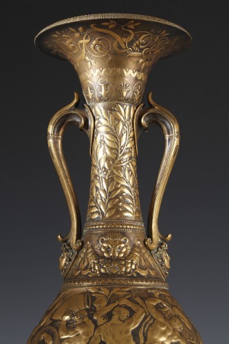 Objet de décoration Cassolettes, coupe et vase - Paire de vases amphores néo-Grecs par F. Levillain et F. Barbedienne, France circa 1880
