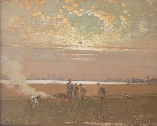 GIRIN David (1848 – 1917), Un soir dans les Dombes, 1915