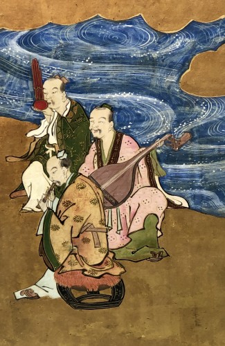 Paravent japonais à six panneaux - Ecole Kano 17e siècle - 