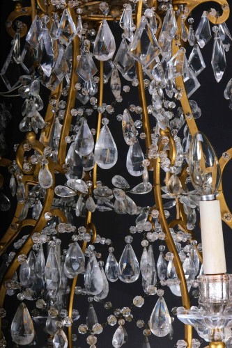 Luminaires Lustre - Lustre italien en cristal de roche et améthyste, Piemont 19e