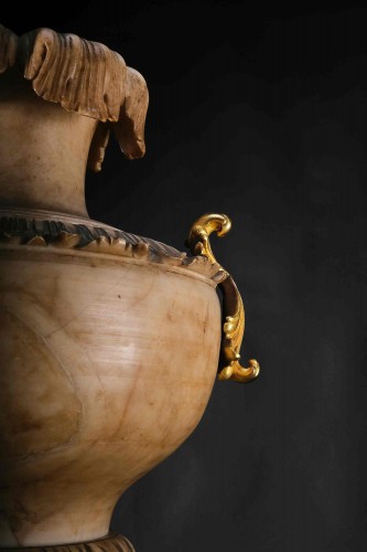 Antiquités - Grande paire de vases en albâtre, Italie 1ère moitié du18e siècle