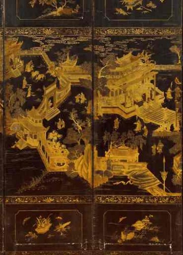 Antiquités - Paravent en laque de Coromandel à huit panneaux, Chine Quing fin 18e siècle