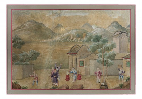 Paire d'aquarelles - Chine pour l’exportation , fin XVIIIe siècle - Arts d