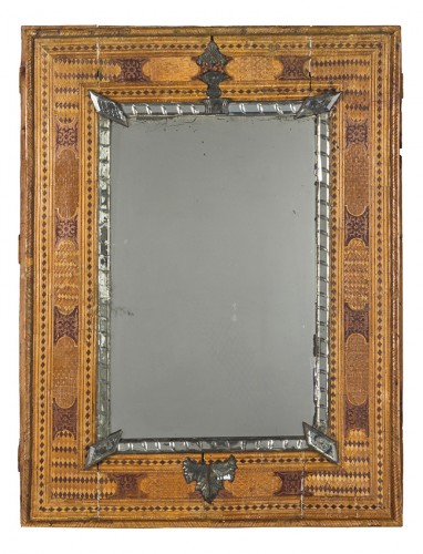 Miroir en marqueterie de paille, France circa 1830
