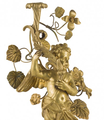 Luminaires Bougeoirs et Chandeliers - Paire de chandeliers en bronze , Rome 1ere moitié du XVIIIe siècle