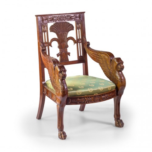 Paire de fauteuils en acajou, fin XIXe siècle - Sièges Style Napoléon III