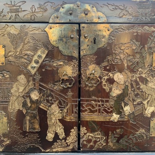 XVIIIe siècle - Cabinet en laque de coromandel, Cine. XVIIIe Siecle