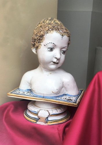 Buste d'enfant en majolique de Deruta - Céramiques, Porcelaines Style 