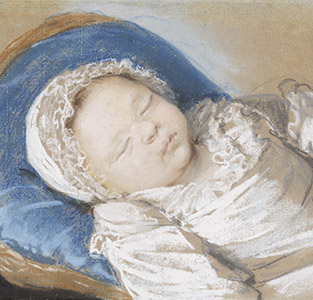 Détail du portrait de Marie-Madeleine Motier de La Fayette