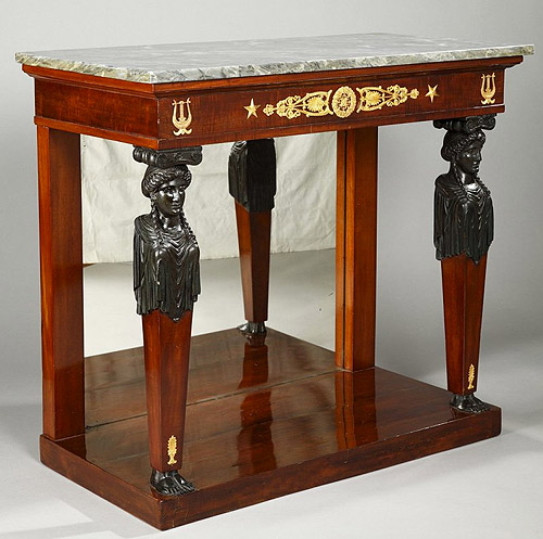 La console d'époque empire article : anticstore Table ronde de salle à manger second empire