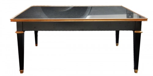 1950/70 Coffee Table Wood Lacquered Black Maison Jansen 120 x 80 cm