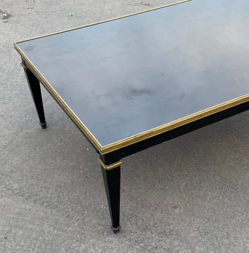 Table basse bois laqué noir - Gerard MILLE Pour Maison Jansen 1950/70 - ABC Pascal