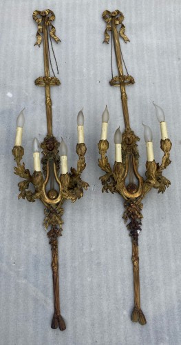 Antiquités - Pair Of Style Gilt- Bronze Four-Lights circa 1890-1900 After Gouthiere