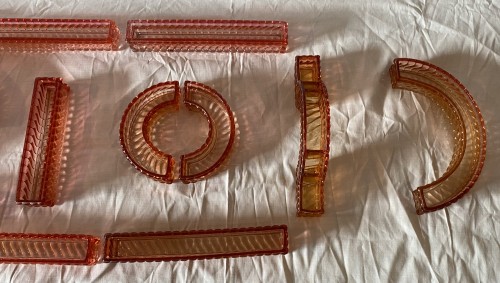 Glass & Crystal  - Baccarat - Pressed Moulded Crystal Table Runner circa 1875/1900