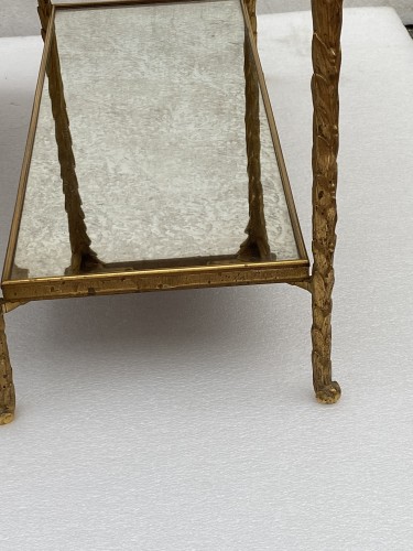 Mobilier Table & Guéridon - Paire de bouts de canapé en bronze à décor de palmier vers 1970