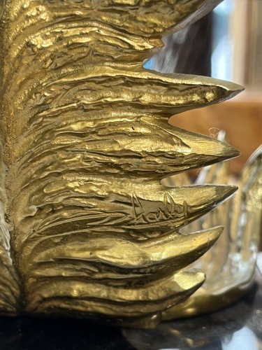 1965&#039; Maison Charles Fougères Lamp In Bronze Signed - Lighting Style Empire